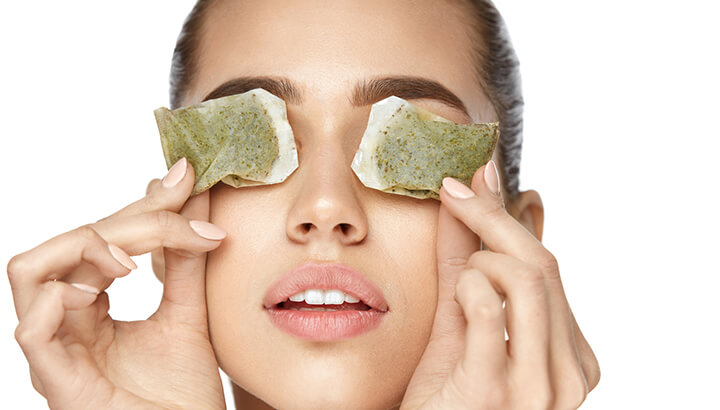 green tea bags on eyes review